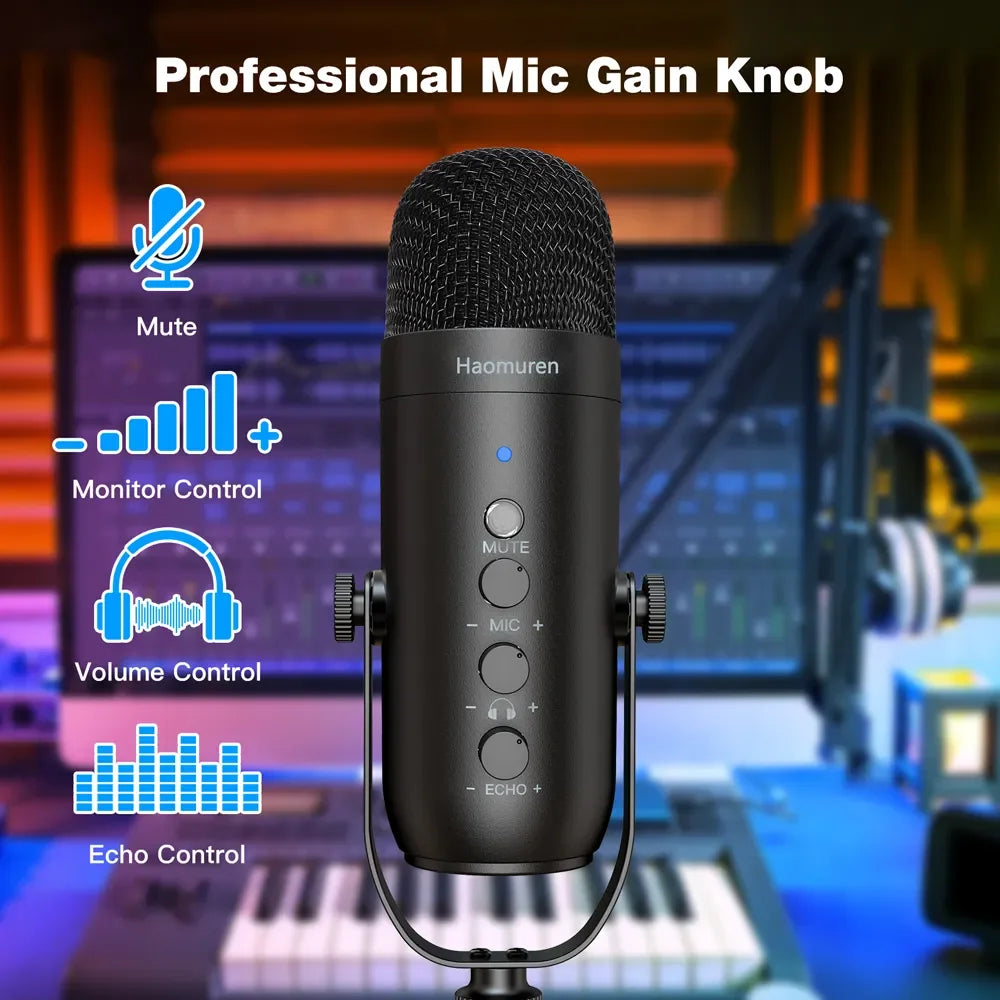 Kit Micro Pro Studio Streaming USB avec bras de flèche pour enregistrement Youtube et Podcast